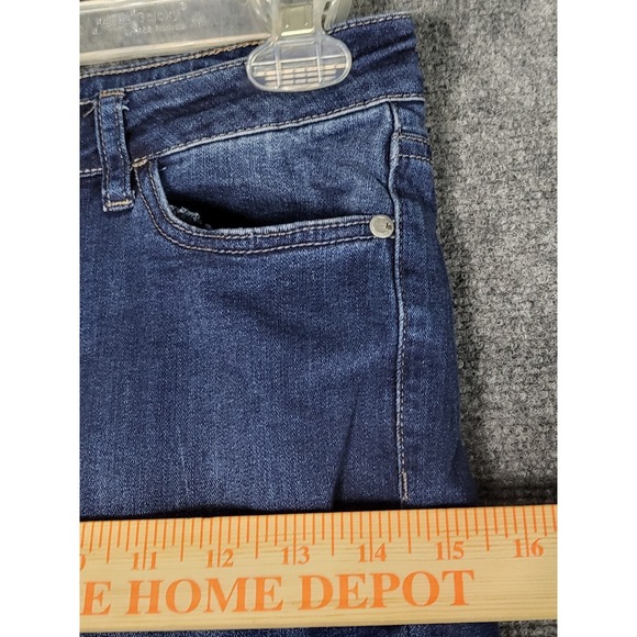 Judy Blue Flare Jeans Frayed Hem Crop Flare‎ Fit Dark Wash Denim Women Sz 5/27 - Picture 12 of 12